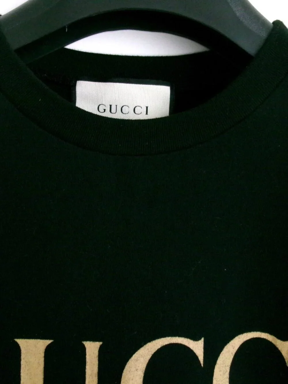 GG LOGO 100% COTTON T-SHIRT BLACK UNISEX Sz-O/S - Picture 4 of 7